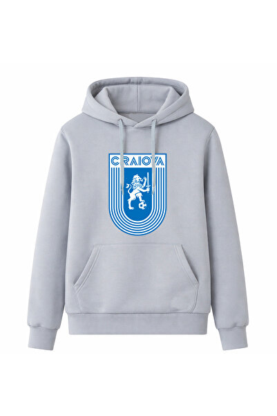 Efendioğlu Design Romania Club Large Printed Men's Cotton Hooded Sweatshirt