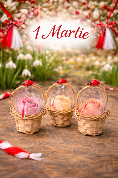 victiny Set of 3 Wax Flower Baskets with Wick Scented Floral Arrangement