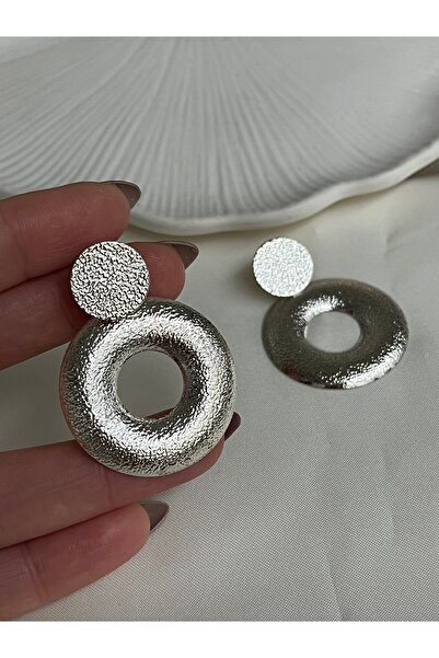 Twinssis Accessories Textured Dangle Circle Earrings