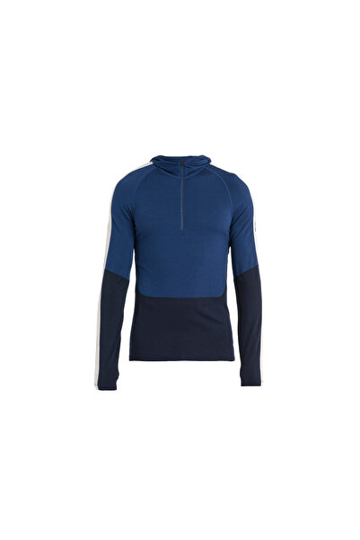 Icebreaker Bluza Barbati Merino 200 Sonebula LS Half Zip Hood Mid Nvy/Royal/S...