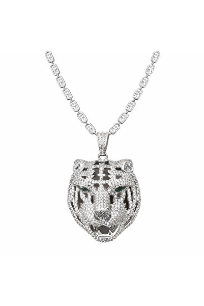 neslyaccessories Tiger figured zircon stone necklace