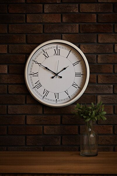 Nemere 52 cm White Metal Roman Numeral Wall Clock Nemerehome