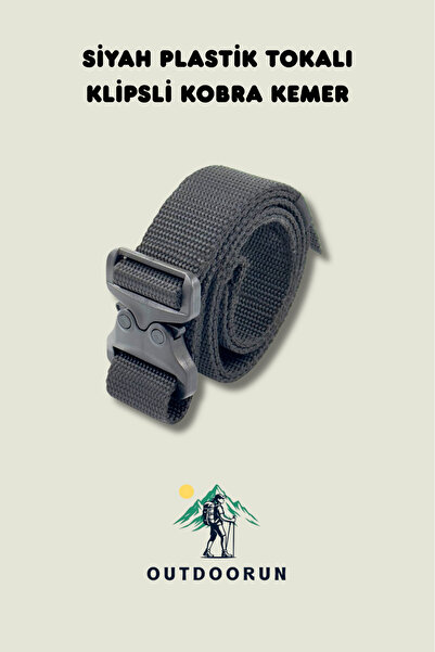 Outdoorun Black Plastic Buckle Clip Cobra Belt