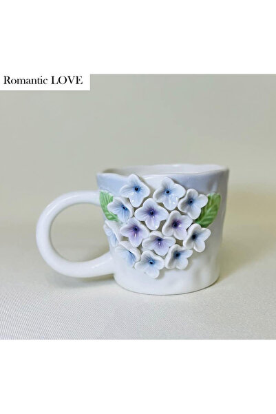 Mihristore كوب هدية بنفسجي منقوش بالزهور