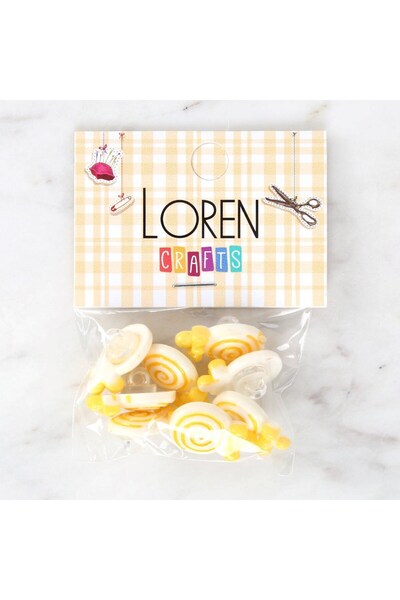 Leyaton أزرار لورين كرافتس صفراء 8 قطع - 3027 LWLHM-YTRS345