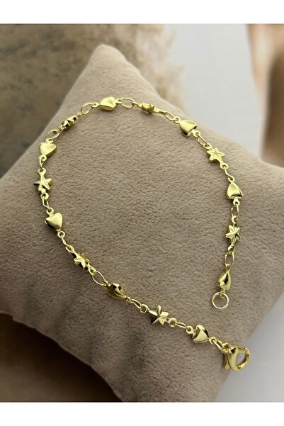 roshel Kayan Heart Star Gold Color Bracelet