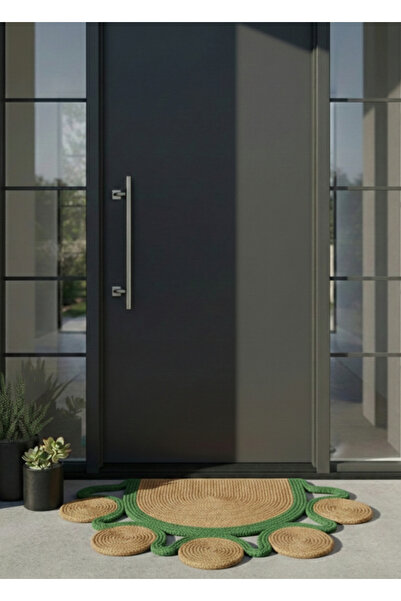 HomeTurko Natural Flower Pattern Half Moon Doormat Decorative Door Front Mat ...