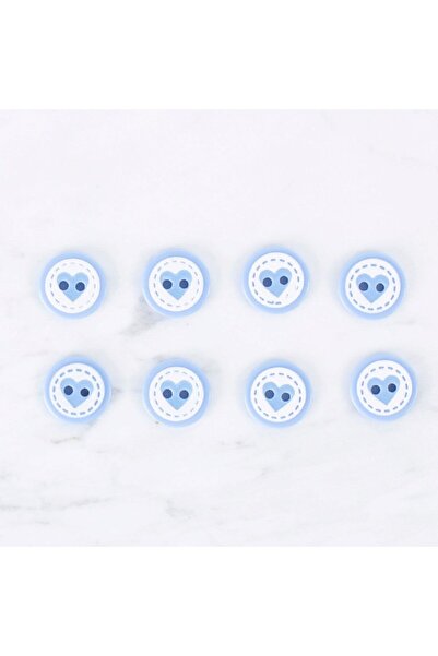 Leyaton لورين كرافتس 8 قطع أزرار على شكل قلب باللون الأزرق - 0476 LWLHM-YTRS345