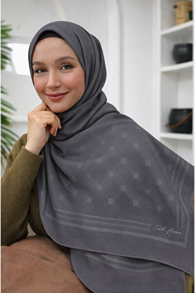 Silk Home Cotton Polyester Liva Shawl with Tok Duruşlu (Light Anthracite) 534...