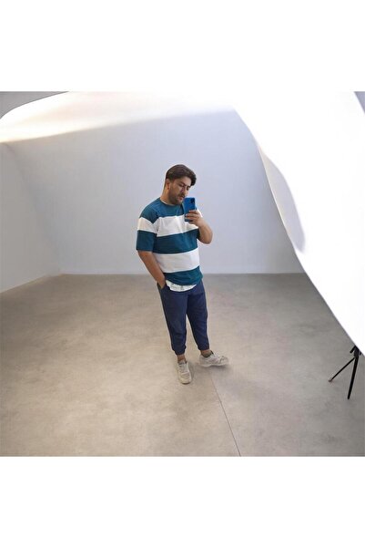 Q45collection Striped Crew Neck Cotton Men's T-Shirt