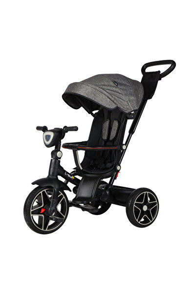 L-Sun Tricicletă reversibilă, poziție de somn, roți de cauciuc, cu lumini și ...