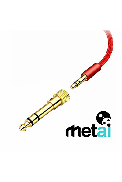 Metai 6.35mm → 3.5mm Jack Dönüştürücü Adaptör | Altın Kaplama | Amfi, Mikrofo...
