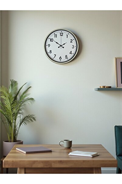 Lunaev ساعة حائط كريمية قياسية مقاس 36 سم