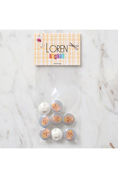 Leyaton لورين كرافتس 8 قطع من أزرار الأطفال الزرقاء - 695 LWLHM-YTRS345