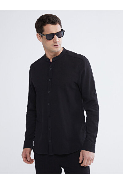 LC Waikiki Nevavm Regular Fit Hakim Collar Men's Shirt with Difference