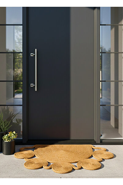 HomeTurko Natural Flower Pattern Half Moon Doormat Decorative Door Front Mat ...