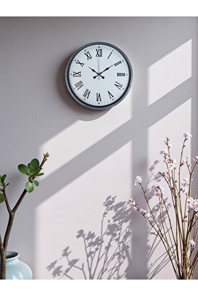 teknoparkx ساعة حائط بأرقام رومانية رمادية مقاس 36 سم