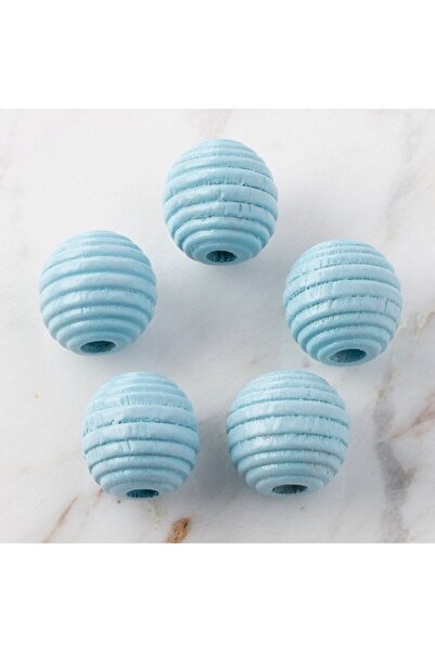 teknoparkx Loren 5-Piece Blue Beehive Wooden Beads