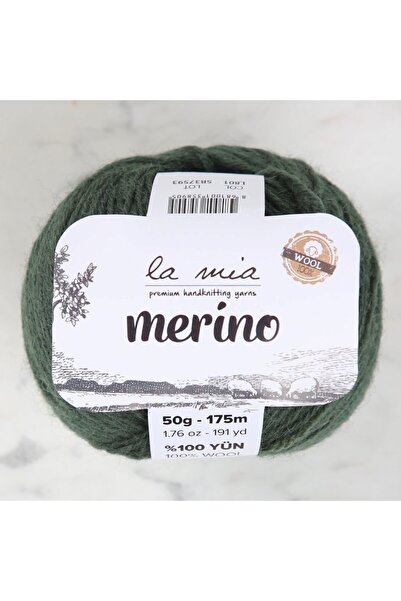 Nemere خيط حياكة يدوي من صوف الميرينو باللون الأخضر الداكن - L801 NemereHome