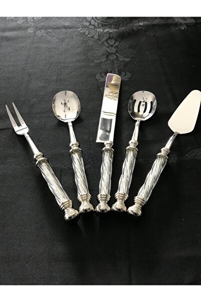 ozbience Stainless Steel Five-Piece Serving Set, Stylish and Durable Kitchen ...