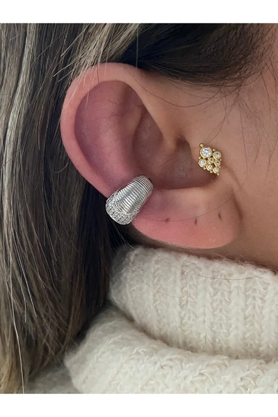 Pinery Jewels C Zirkon Taşlı Kadın Kıkırdak Küpe