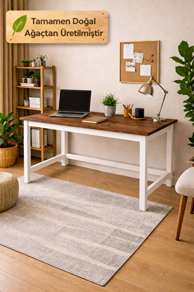 Woodymoda Konsept 1.Kalite Masif Ahşap Çalışma Masası 120 cm.