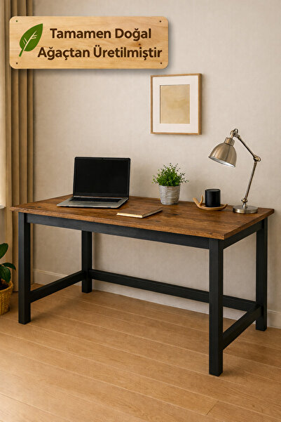 Woodymoda Konsept 1.Kalite Masif Ahşap Çalışma Masası 120 cm.
