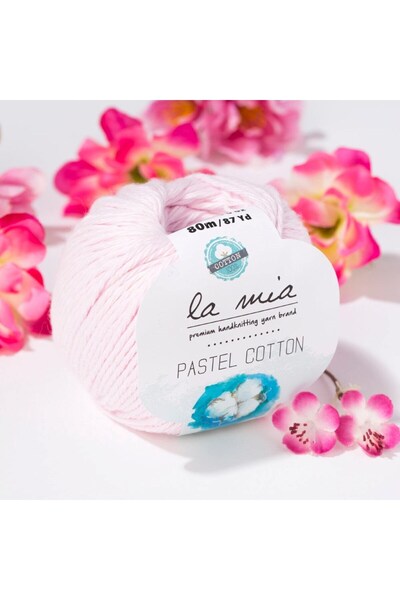 Leyaton خيط حياكة يدوي من القطن الوردي من لا ميا باستيل - L057 - 33616 LWLHM-...