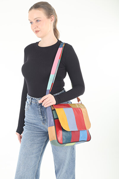 Erzeno Genuine Leather Large Size Women's Shoulder and Messenger Bag / Large ...