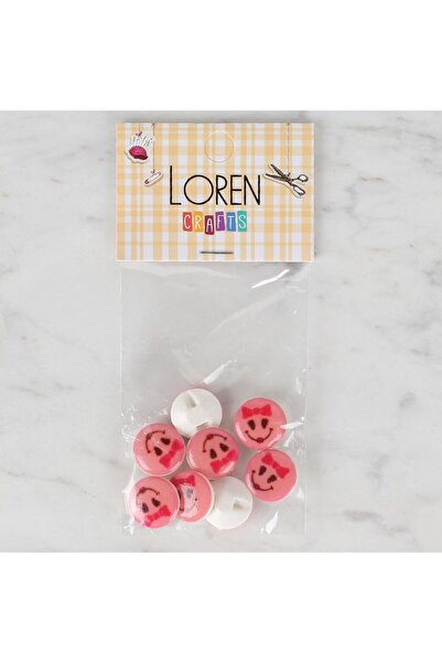 Leyaton لورين كرافتس 8 قطع أزرار وردية - 0715 LWLHM-YTRS345