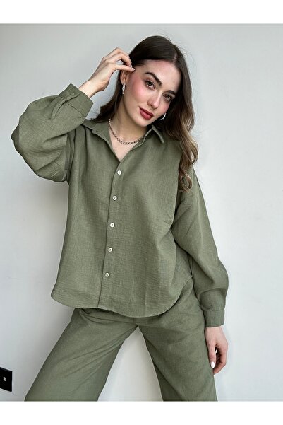 AÈC PRIVÈ Women's Linen Shirt Trousers Set