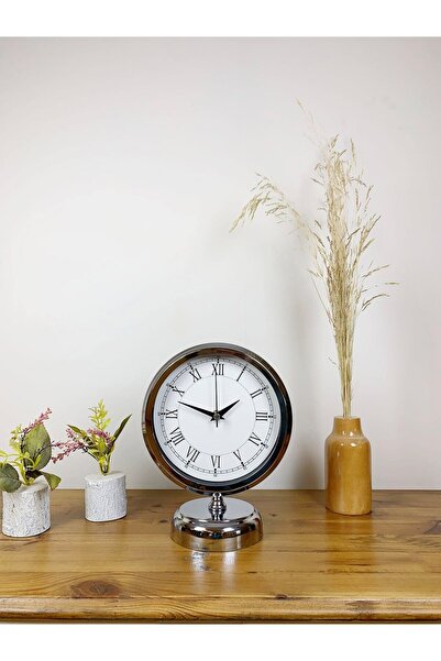 Urfakent Krom Metal Retro Masa Saati 25×20 cm