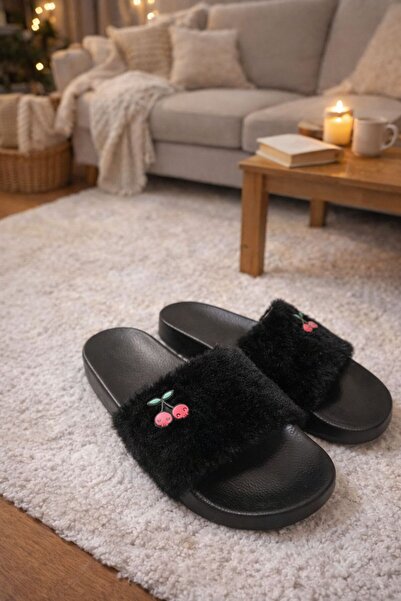 luvo shoes Orthopedic Women's Cherry Logo Home Slippers Plush Non-Slip Sole