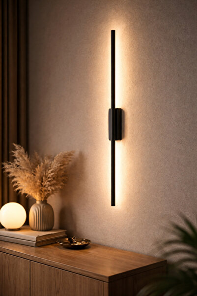 VOLTMARKET 80 cm PİLLİ Siyah Kasa Gün Işık Banyo Duvar Ayna Tablo Aydınlatma ...