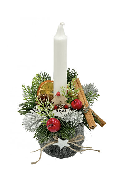 Eventissimi Aranjament de Craciun cu lumanare (multicolor)