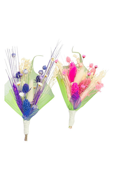 Eventissimi Set 2 Cocarde/ flori pentru piept, din plante Naturale Uscate si ...