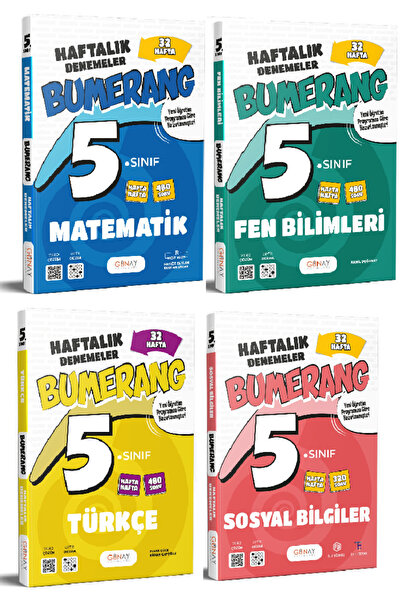 Günay Yayınları 5. Sınıf Bumerang Türkçe + Matematik + Fen + Sosyal 32 Haftal...