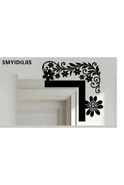 Simidil Design SMYİDİL DESİGN 30x30 cm Dekoratif Kapı Köşe Süsü - Siyah Boyan...