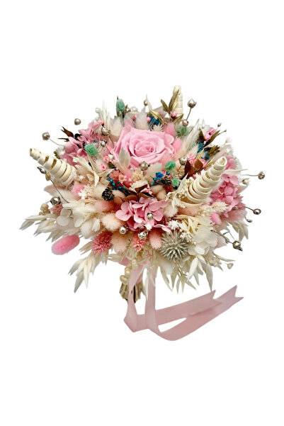 Eventissimi Buchet roze personalizabil cu trandafir, hortensie criogenata si ...