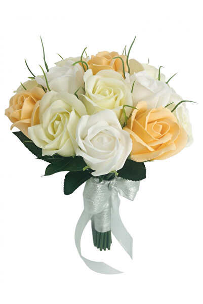 Eventissimi Buchet mediu personalizabil cu trandafiri si verdeata (Alb, Crem,...