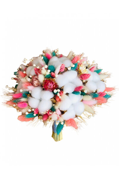 Eventissimi Buchet mare din bumbac si flori naturale uscate (Multicolor)