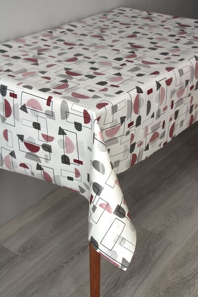 DDHOME Față de masă din PVC ștergabilă cu fibre 66-MrlGeometric