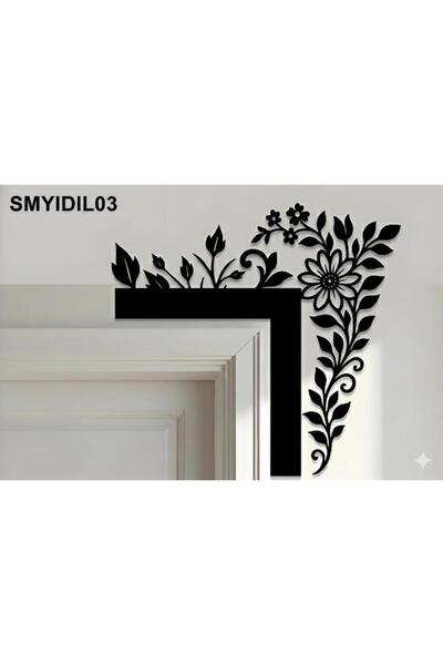 Simidil Design SMYİDİL DESİGN 30x30 cm Dekoratif Kapı Köşe Süsü - Siyah Boyan...