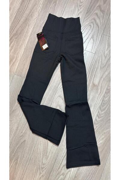 NO BRAND WOMEN'S BLACK PADDED TIGHTS - HIGH WAIST, ELASTIC MATERIAL