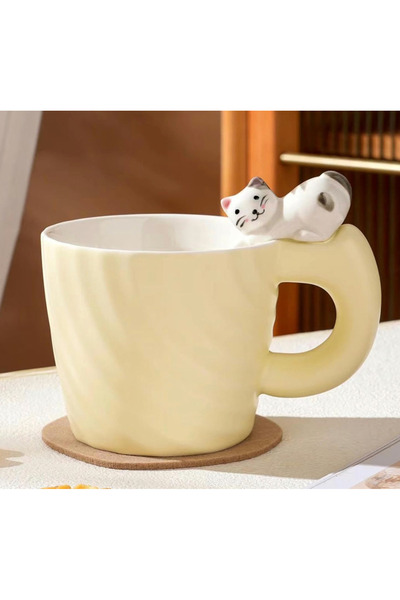 Mihristore كوب هدية لطيف على شكل قطة