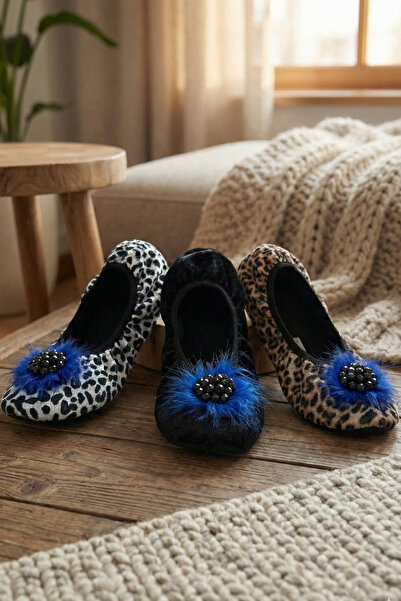 Mijja Set of 3 Velvet, Stoned and Furry Home Slippers, Daily Gift, Hajj Umrah...