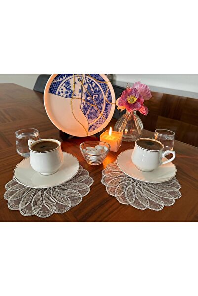 homease Flower Model Decorative Guipure Lace Coffee & Cocktail Presentation N...