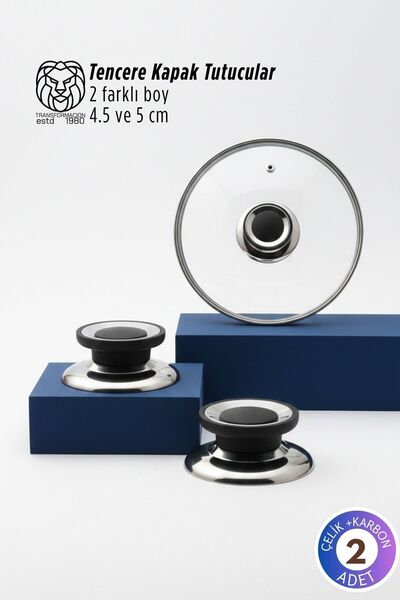 Transformacion Isadora Series 2-Piece Stainless Steel Luxury Pot Lid Holder S...