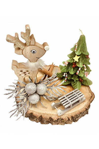 Eventissimi Wedding/christening candle – 19 cm, natural wax, green