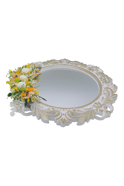 Eventissimi Oglinda cu rama , decorata cu flori criogenate si plante stabilizate